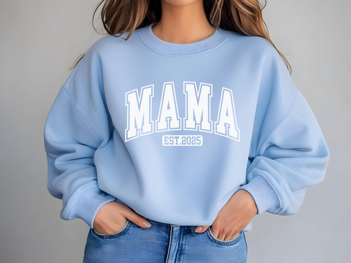 Mama Est. 2025 Sweatshirt, New mom gift 2025, Cosy Mom to Be Gift, Trendy Maternity Crewneck, Mother Gift, Mama Gift, Mama Sweatshirt