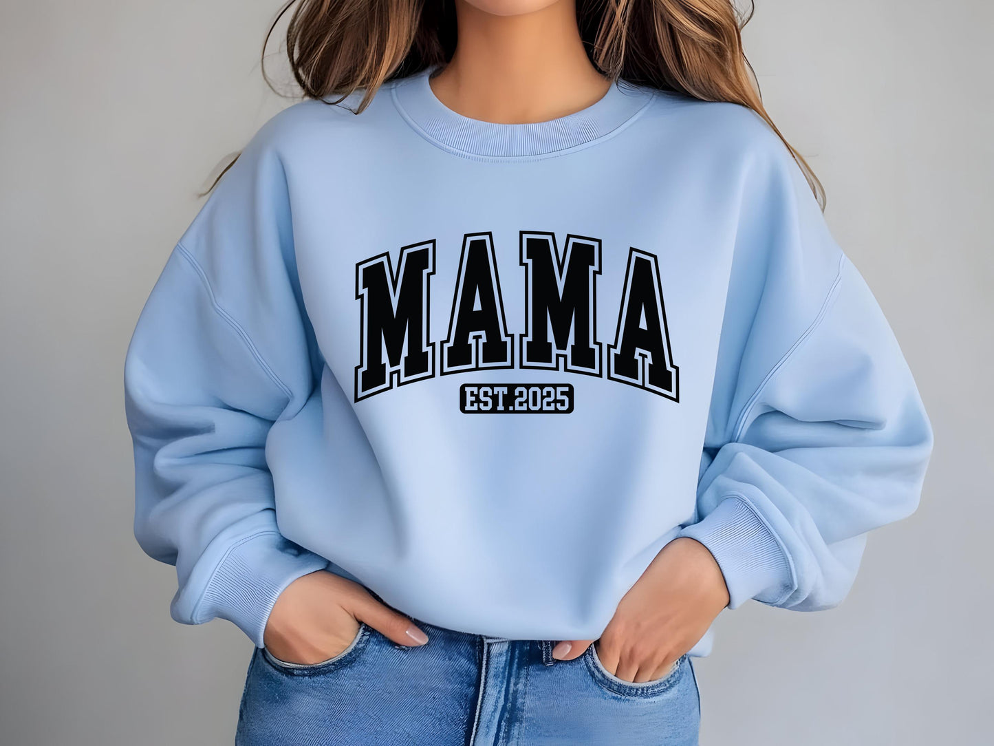 Mama Est. 2025 Sweatshirt, New mom gift 2025, Cosy Mom to Be Gift, Trendy Maternity Crewneck, Mother Gift, Mama Gift, Mama Sweatshirt