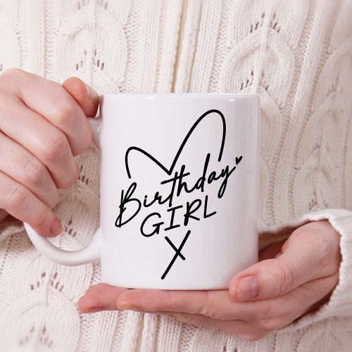 Birthday Girl with Heart Mug