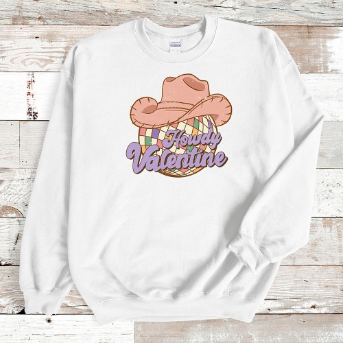 Howdy Valentine Hat Sweatshirt