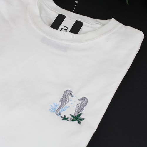 Embroidered Seahorses T-Shirt