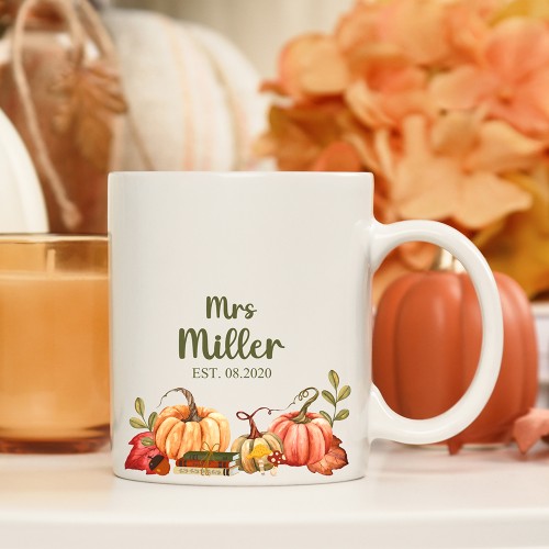 Autumn Mr & Mrs Custom Mug