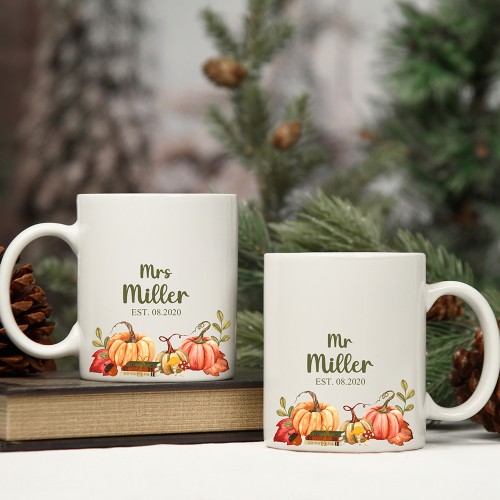 Autumn Mr & Mrs Custom Mug