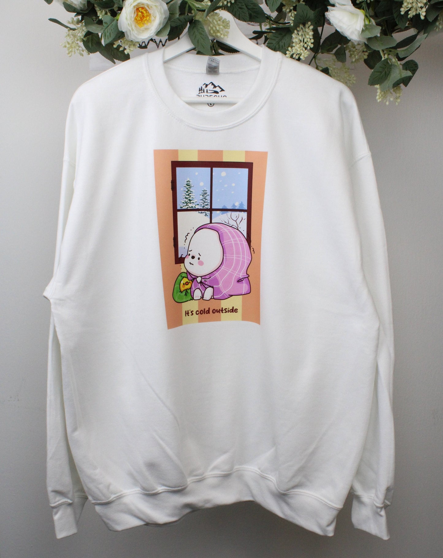 It's Cold Outside, Bear Sweatshirt, Cute White Bear, Bear Jumper, Cute Jumper, Cute Sweatshirt, Printed Sweatshirt, Kawaii Sweatshirt