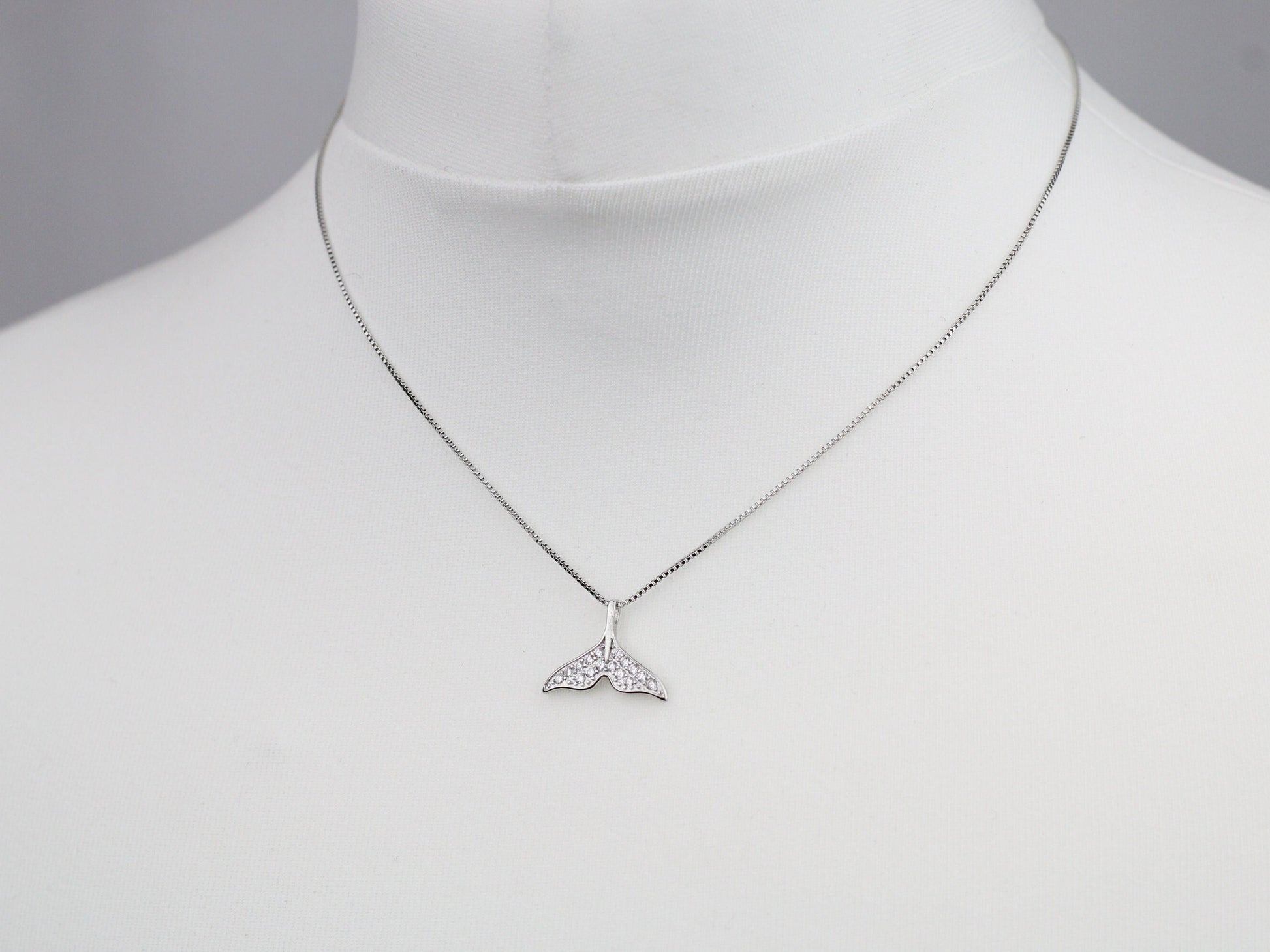 Dolphin Tail Pendant Necklace in Sterling Silver, 925 Sterling Silver Necklace, Silver Jewellery, Silver necklace, Dainty Jewellery