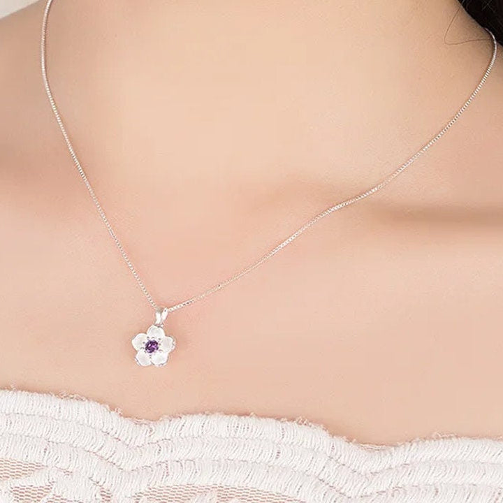 Blossom Pendant Necklace in Sterling Silver, 925 Sterling Silver Necklace, Silver Jewellery, Silver necklace, Dainty silver jewellery