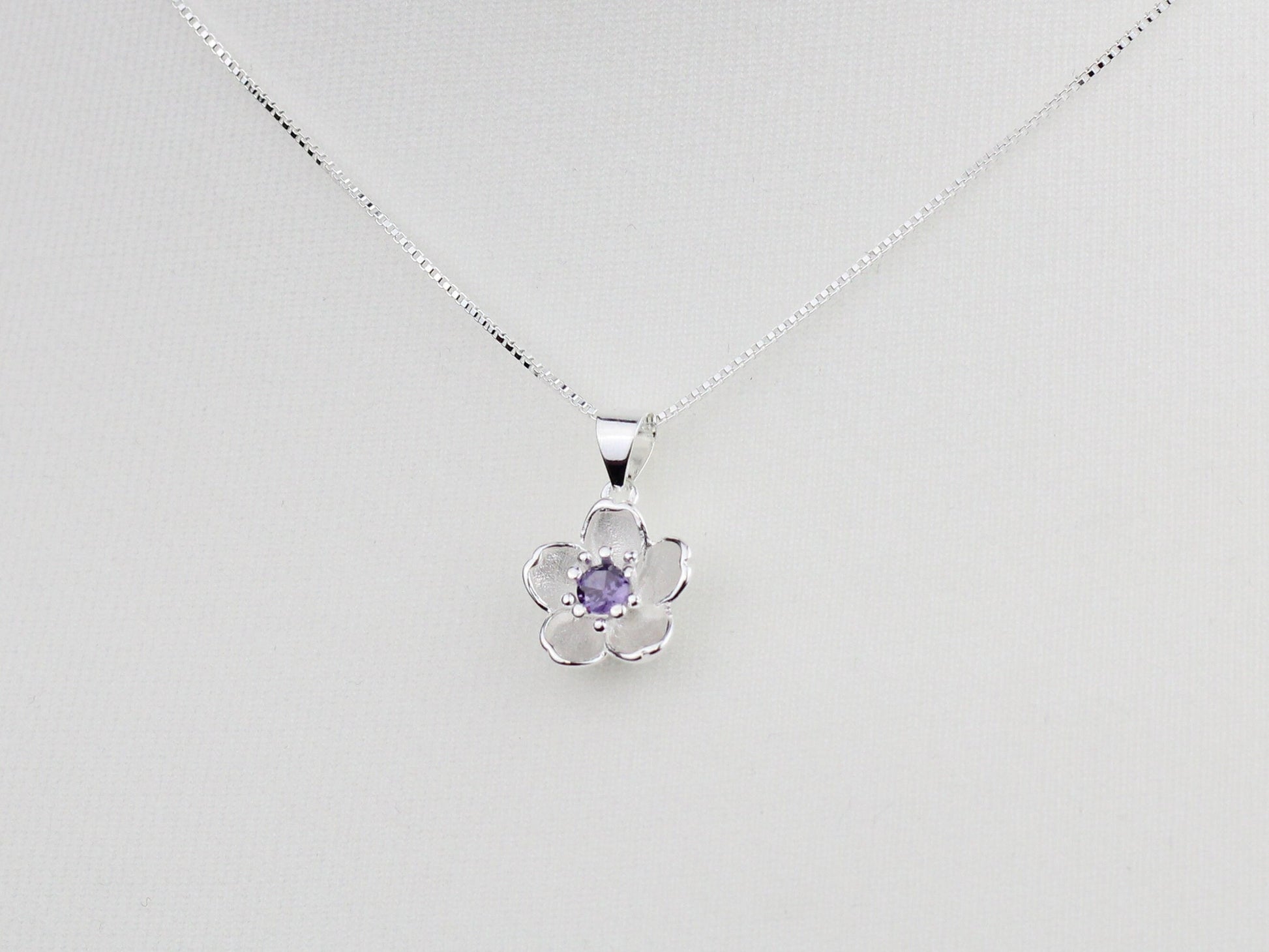 Blossom Pendant Necklace in Sterling Silver, 925 Sterling Silver Necklace, Silver Jewellery, Silver necklace, Dainty silver jewellery