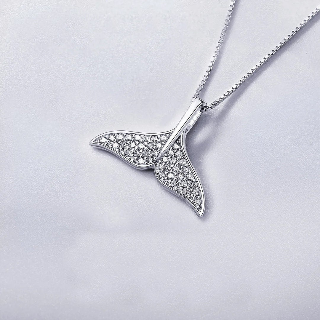 Dolphin Tail Pendant Necklace in Sterling Silver, 925 Sterling Silver Necklace, Silver Jewellery, Silver necklace, Dainty Jewellery
